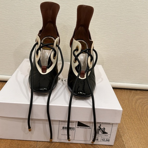 Dior glorious pump in canvas, leather and crinkled leather - Picture 4 of 17